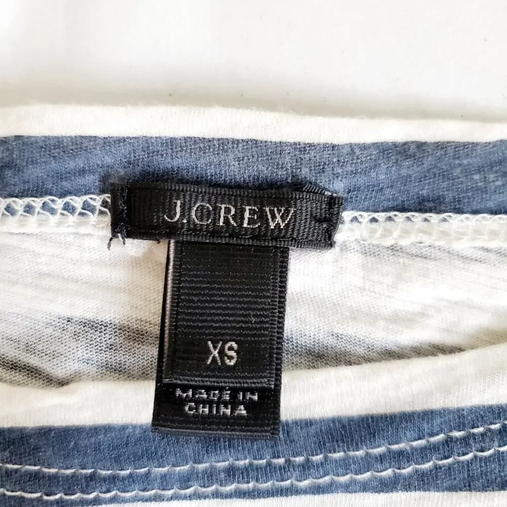J Crew | Navy Striped Gold Dot 3/4 Sleeve Tee